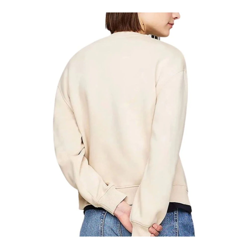 Tommy Hilfiger Moderne Logo Crew Neck Sweatshirt Beige Dames