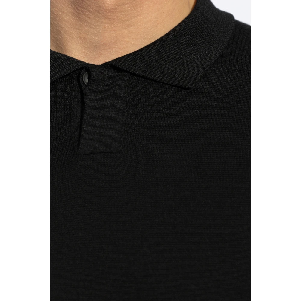 Giorgio Armani Wollen Polo Black Heren