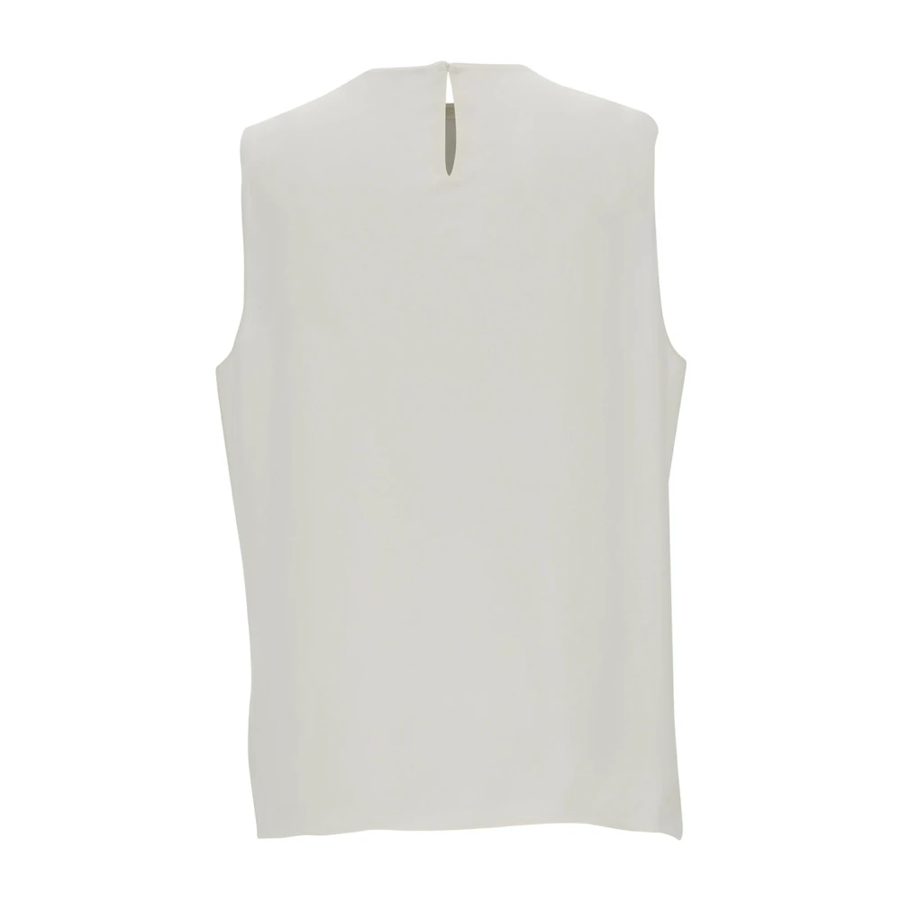 Theory Flap Straight Mouwloze Zijden Top White Dames