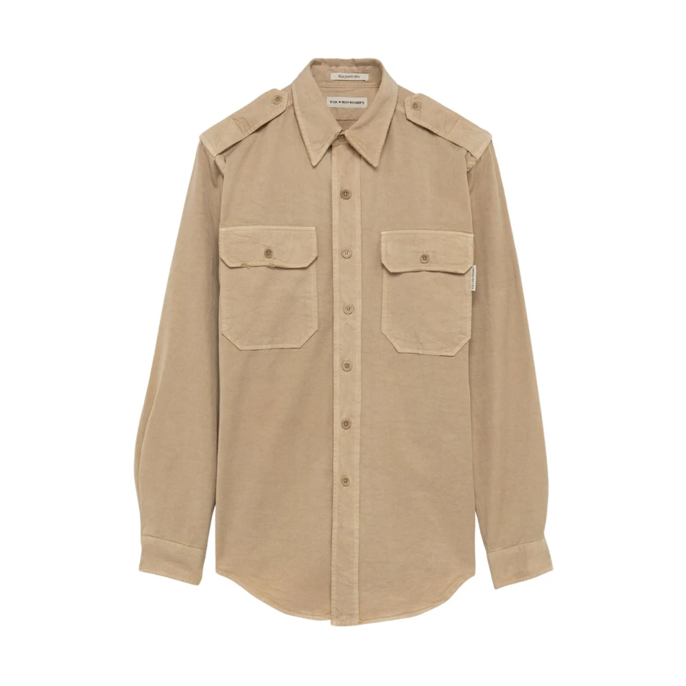 Roy Roger's Women's Beige Shirts, M, Military Shirt R.r.eva Herzigova Gabardine