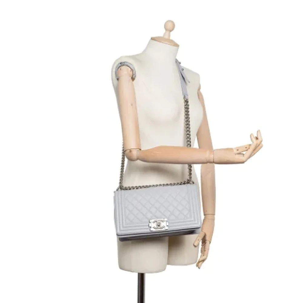 Chanel Vintage Pre-owned Leather chanel-bags Gray Dames