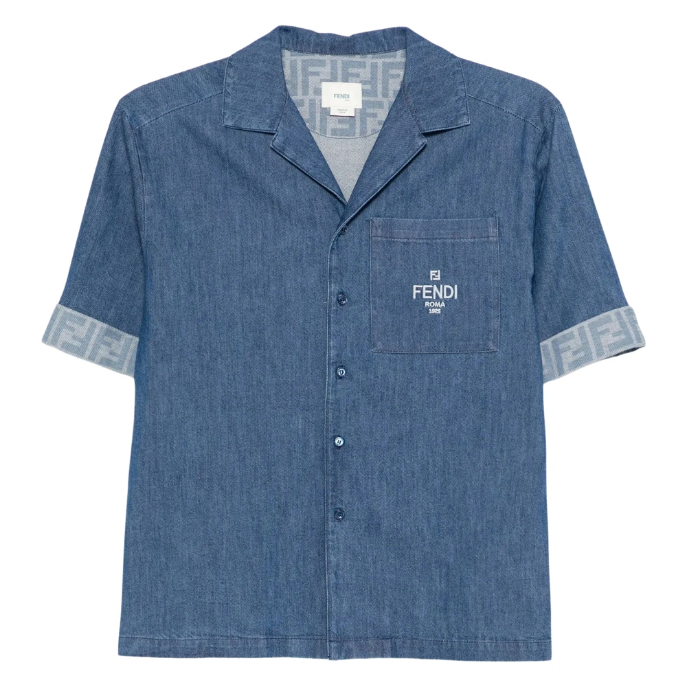Fendi Boys Blue Ff Light Denim Shirt - Kids Shirts - 10 Y - Kids