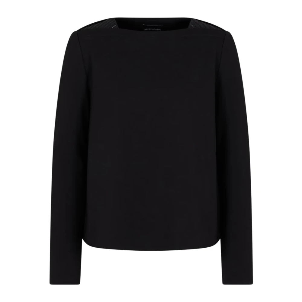 Emporio Armani Zwarte trui met micro studs Black Dames