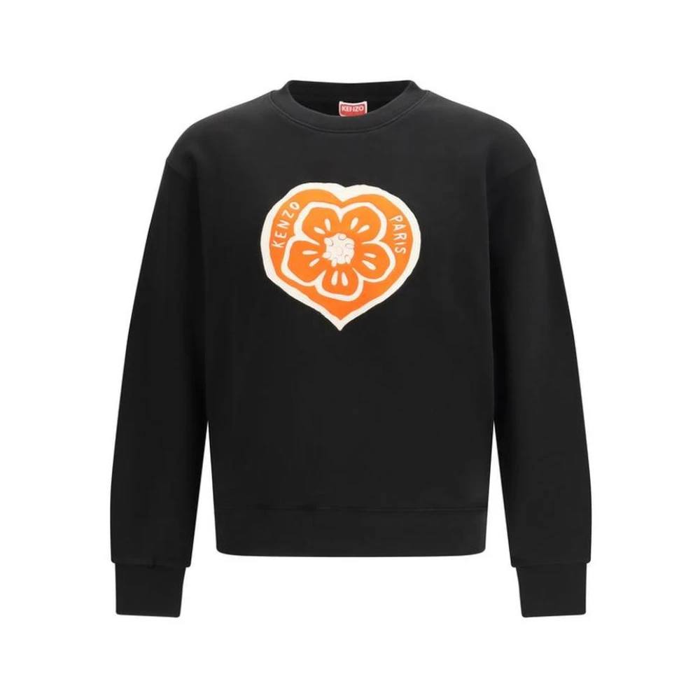Kenzo Men's Black Cotton Sweatshirt With Ribbed Cuffs And Hem