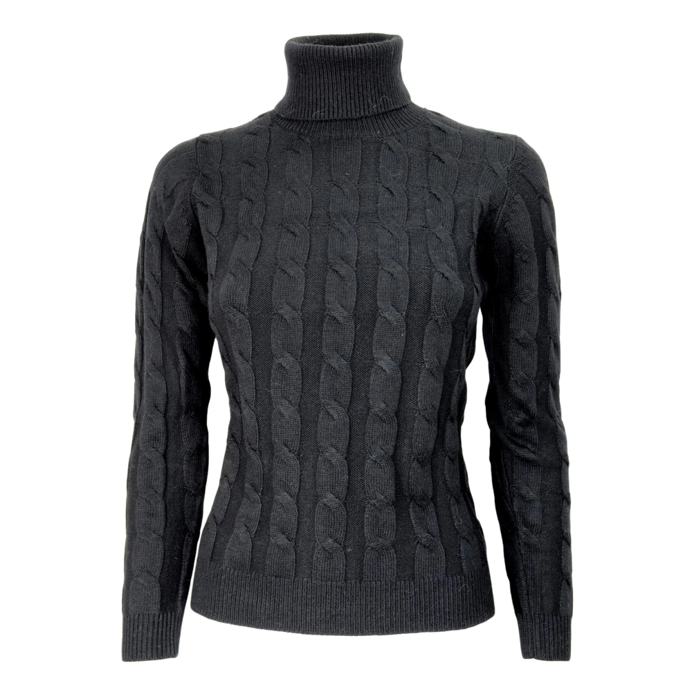 Cashmere Company Women's Black Turtlenecks, Xl, Sweatshirt