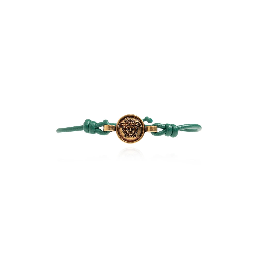 Versace Unisex Vert - Medusa Leather Bracelet - Accessoires - Taille: One Size