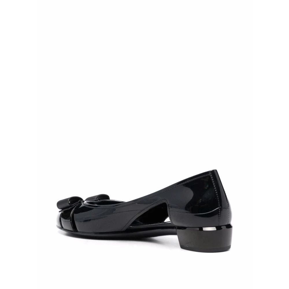 Salvatore Ferragamo Zwarte Vara Bow Jelly Ballerina Black Dames