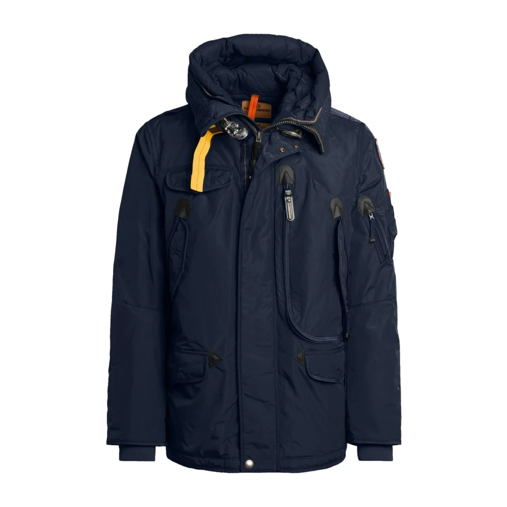 Parajumpers Donkerblauwe Gewatteerde Jas met Capuchon Blue Heren