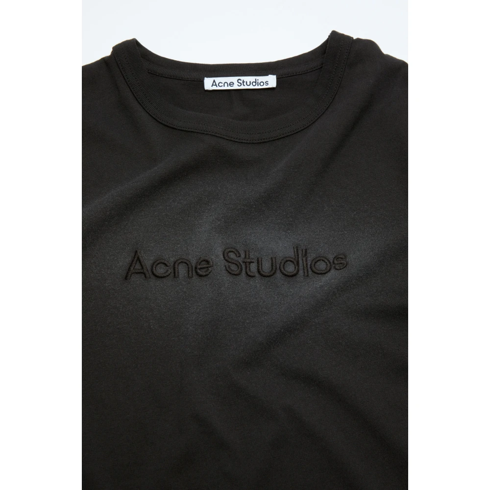 Acne Studios Logo T-shirt met gespoten fade-out effect Black Dames