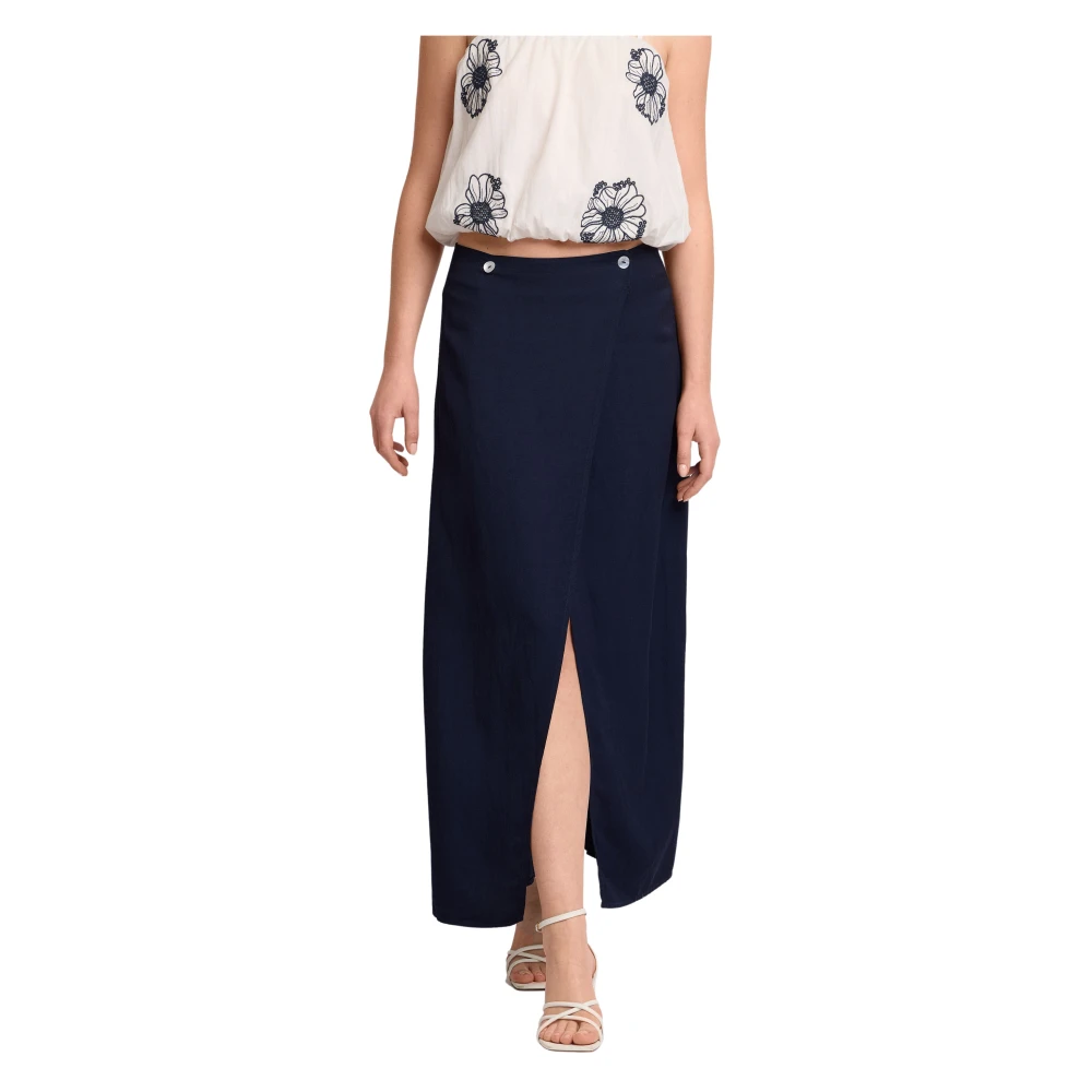 Kocca Women's Blue Maxi Skirts, M, Fashionable Long Contoured Fit Skirt