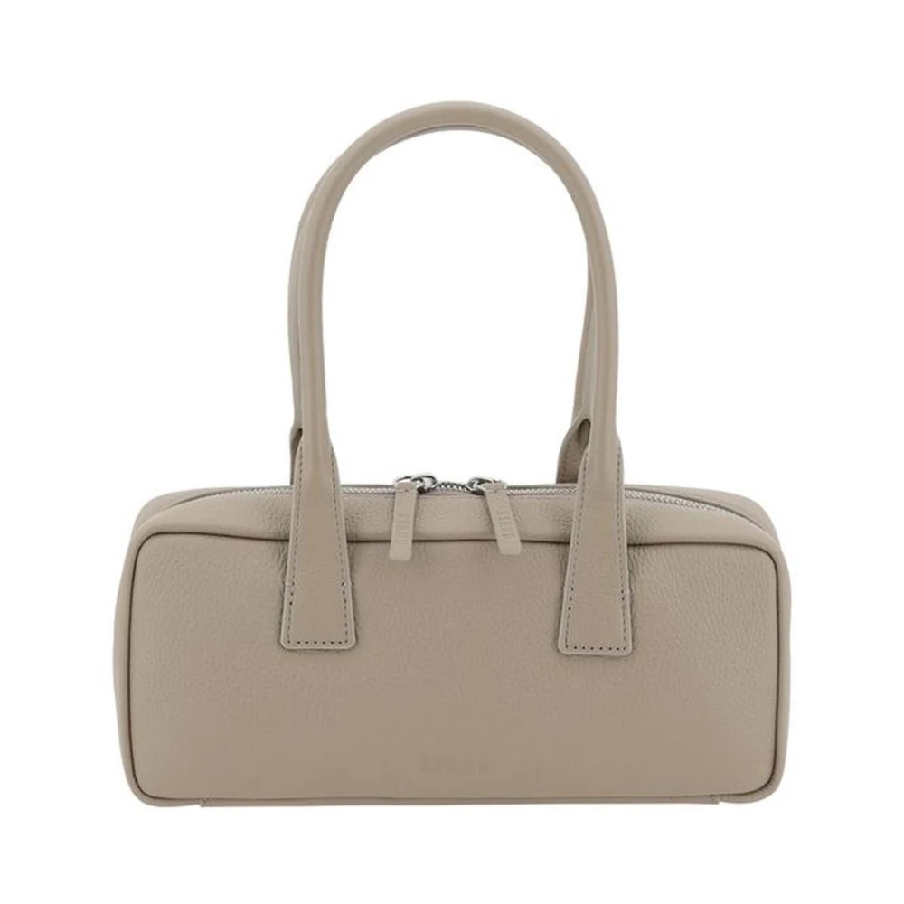Staud Monogram Leren Schoudertas met Tubulaire Handvatten Gray Dames