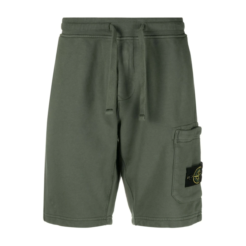 Stone Island Groene Trainingsbroek Shorts met Kompas Motief Green Heren