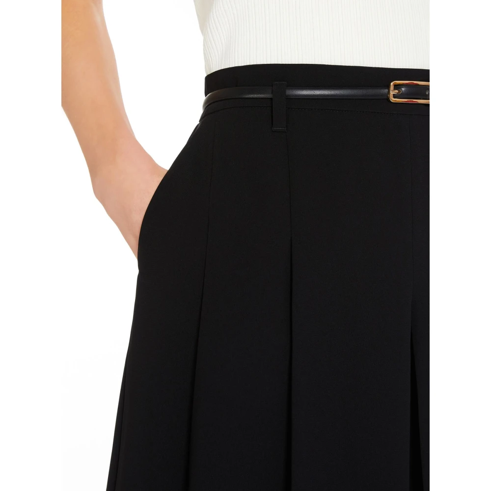 Max Mara Studio Hoge taille cady shorts met bijpassende riem Black Dames