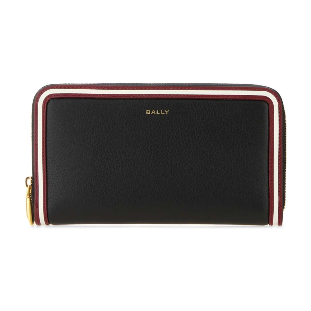 Bally Stijlvol Zwart Leren Lang Portemonnee Black Dames