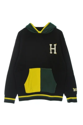 Svart Dubbel Huva Långärmad Hoodie