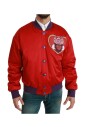 red-multicolor-pig-motif-bomber-jacket