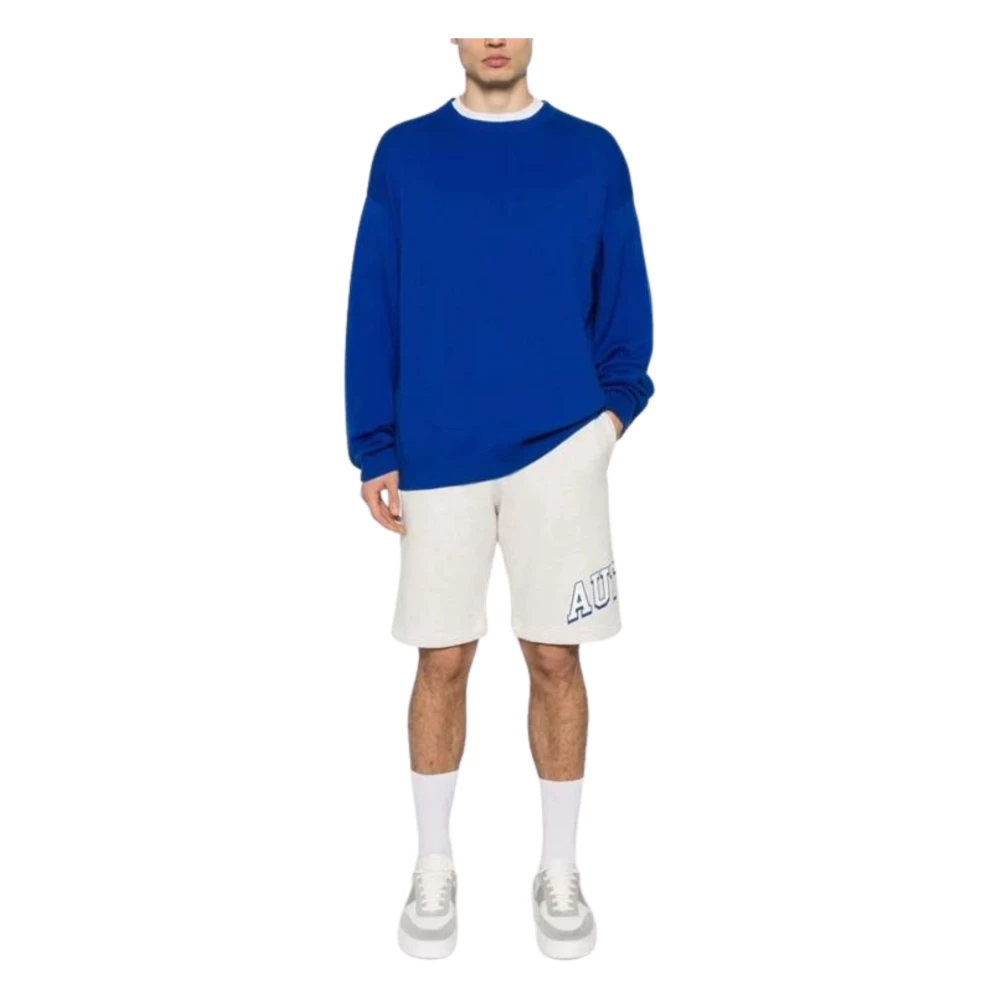 Autry Embossed Outline Logo Sweat Short Melange Gray Heren