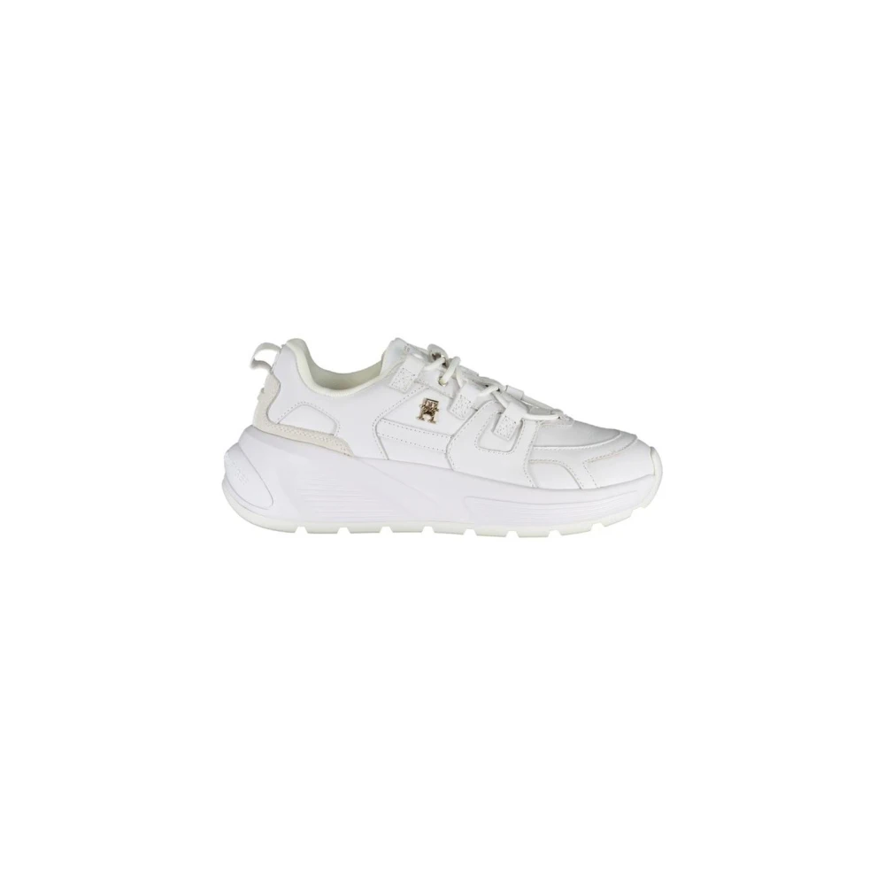 Tommy Hilfiger Women's White Sneakers, 8 Uk, Polyester Trainers For