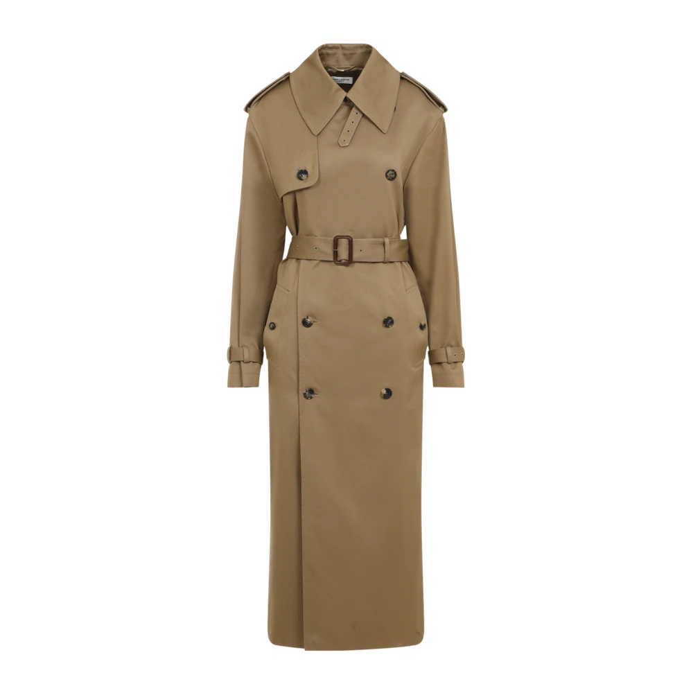 Saint Laurent Neutrale Trenchcoat Aw24 Beige Dames