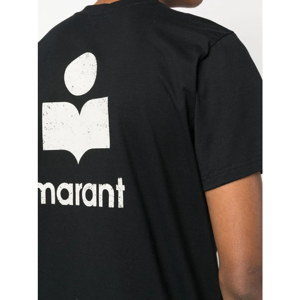 Isabel marant Logo T-shirt in Zwart Black Heren