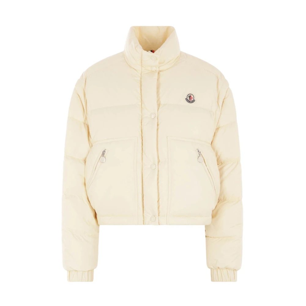 Moncler Witte Korte Nylonjas White Dames