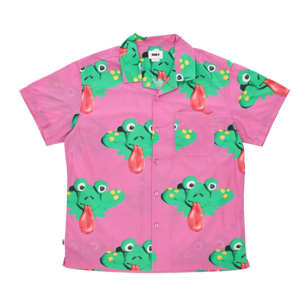 Obey Wild Rose Geweven Korte Mouw Overhemd Multicolor Heren