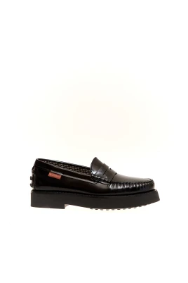 Svarta läderloafers Nero