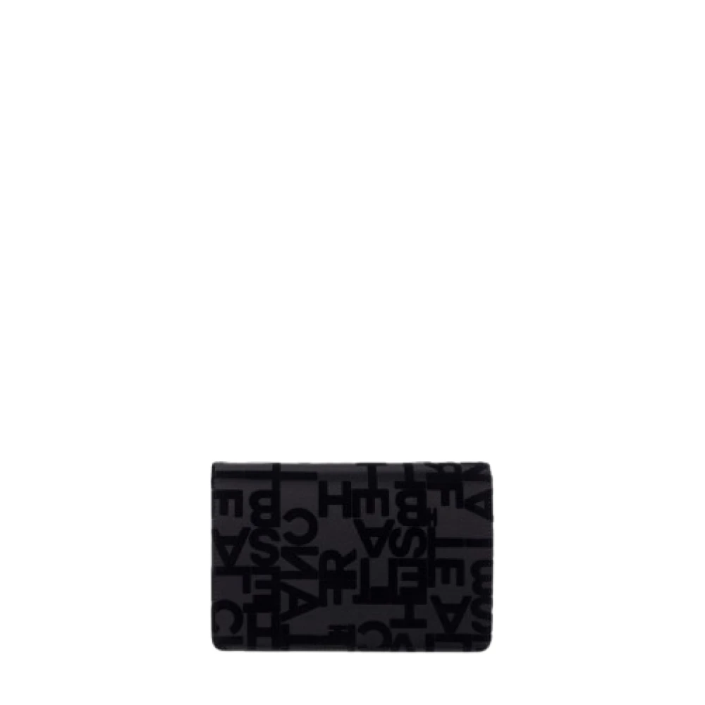 Elisabetta Franchi Zwarte Satijnen Schoudertas met Flocked Letters Black Dames