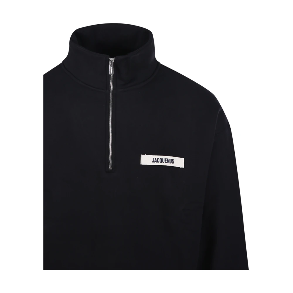 Jacquemus Zwarte Gros Grain Sweatshirt Black Heren