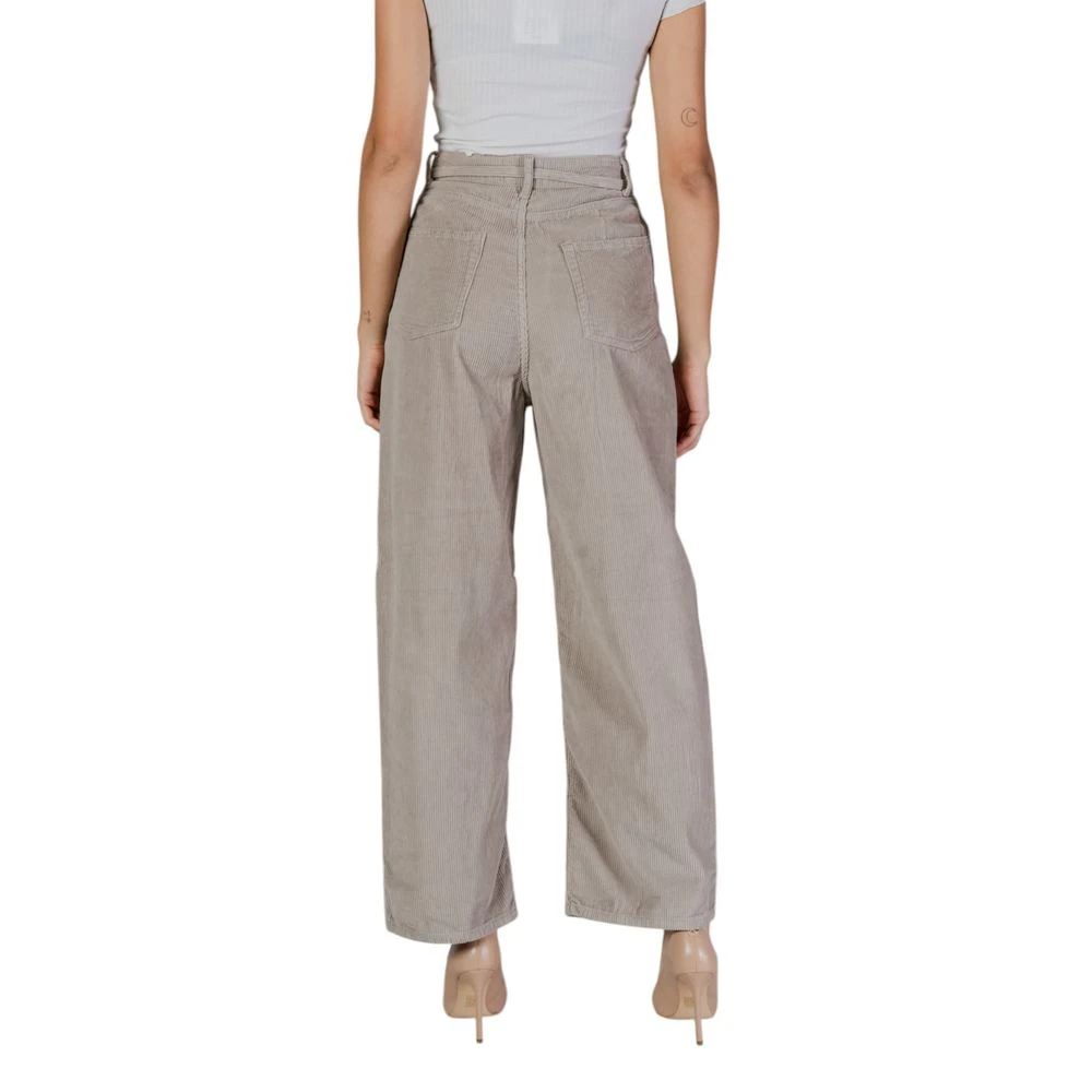 Only Baggy Katoenen Jeans & Jogger Broek Beige Dames