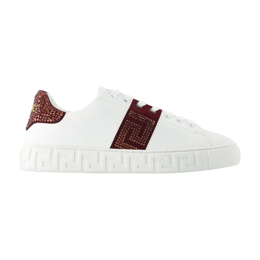 Versace White Sneakers, Female, 6 Uk, Greca Embellished Nylon Trainers
