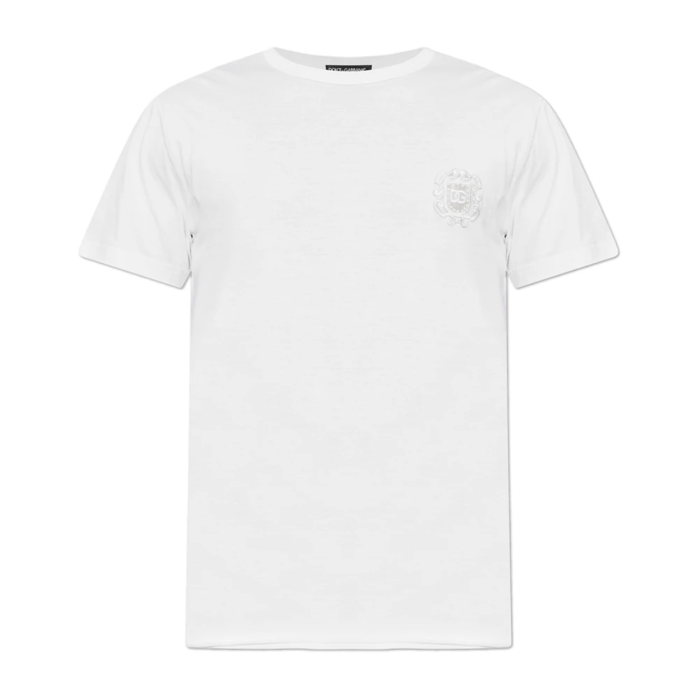 Dolce & Gabbana Uomo Bianco T-Shirt In Cotone Con Logo - Immagine 3