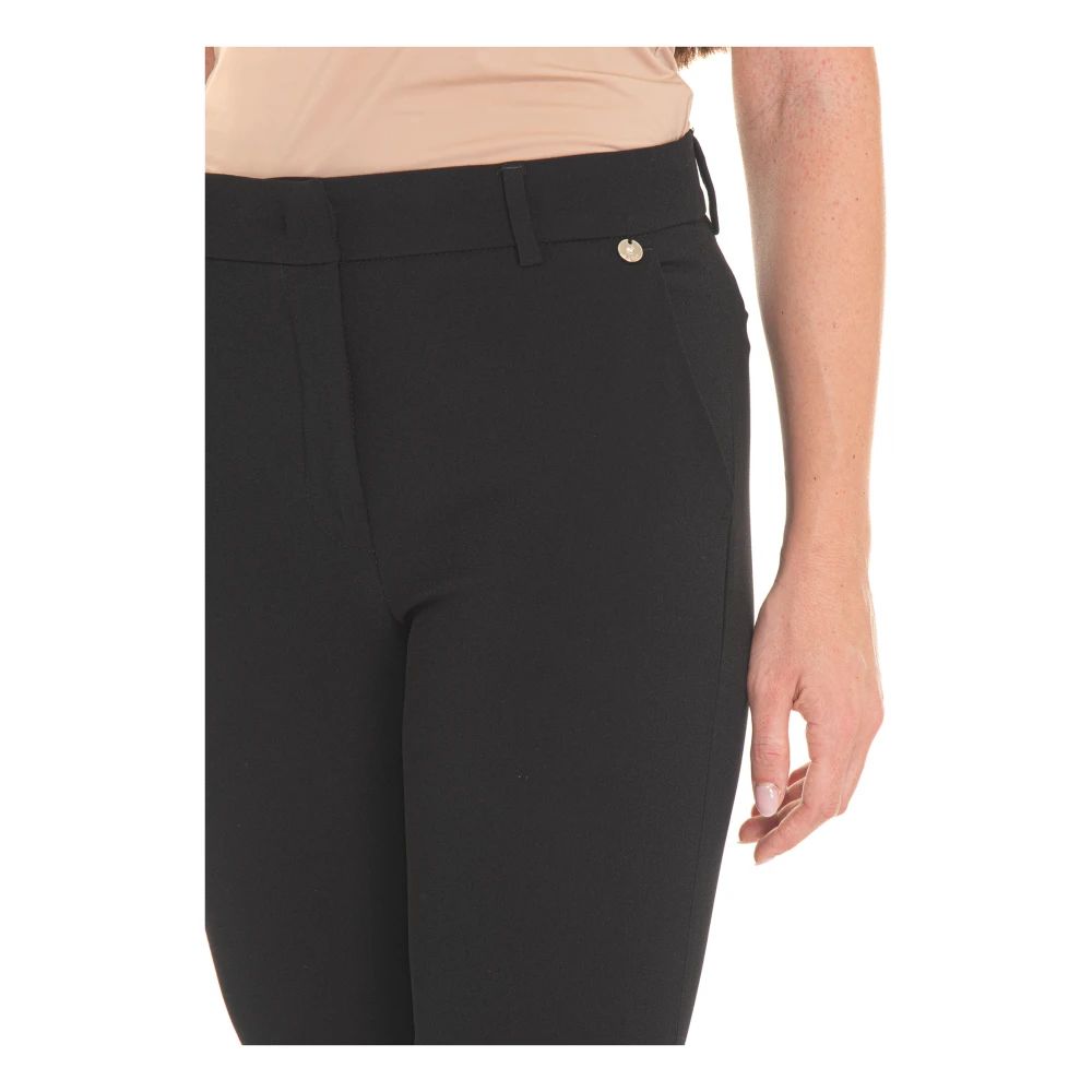 Liu Jo Crêpe Chino Broek met Medium Taille Black Dames