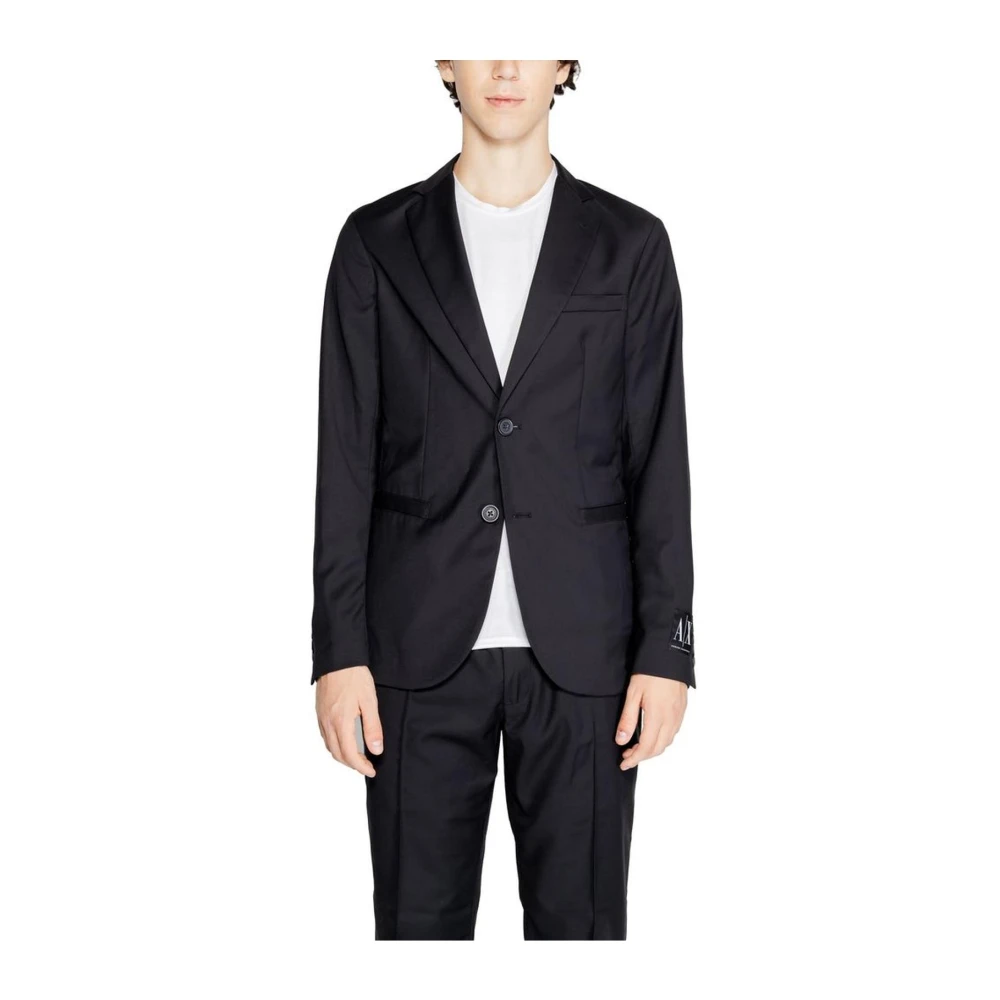 Armani Exchange Elastaan Blend Blazer Herfst Winter Collectie Black Heren