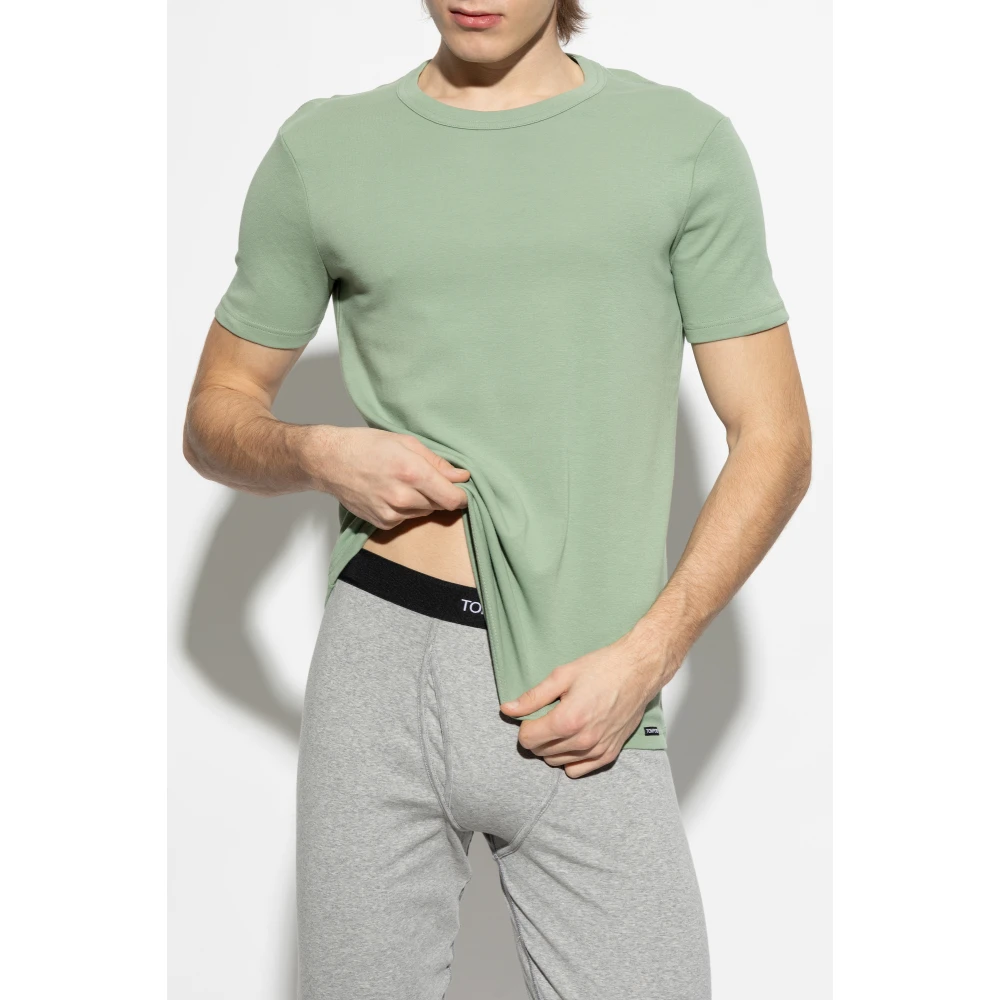 Tom Ford Ondergoed T-shirt met logopatch Green Heren