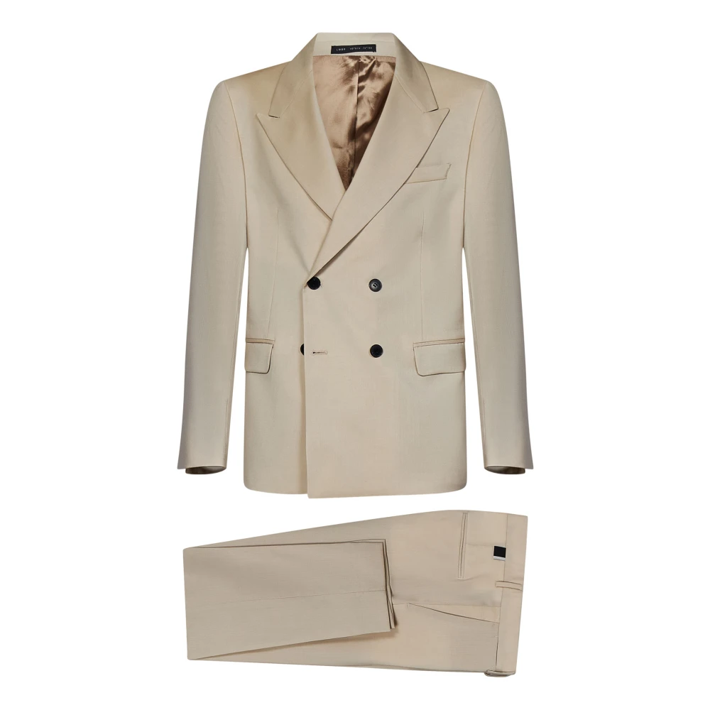 Low Brand Double Breasted Suits Beige Heren