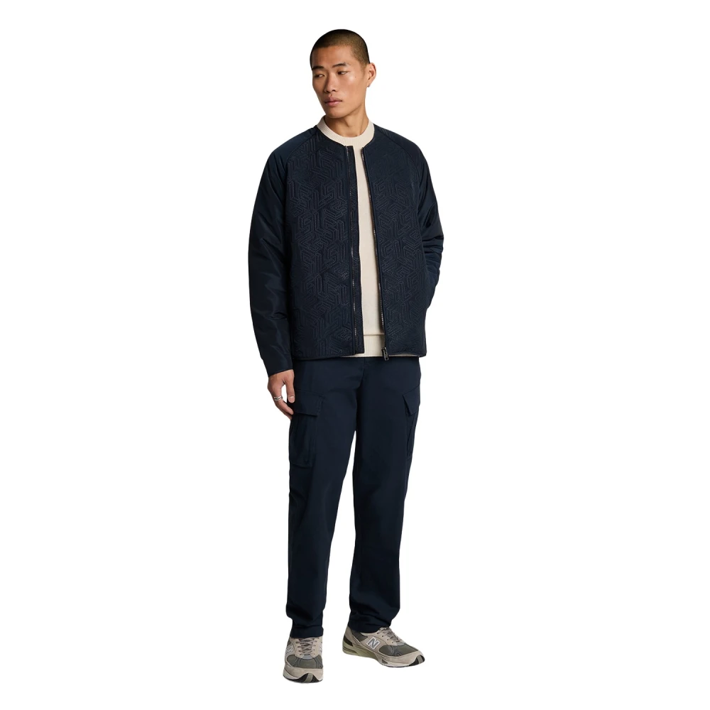 Lyle & Scott Jassen Embleem Gewatteerde Jas Blue Heren
