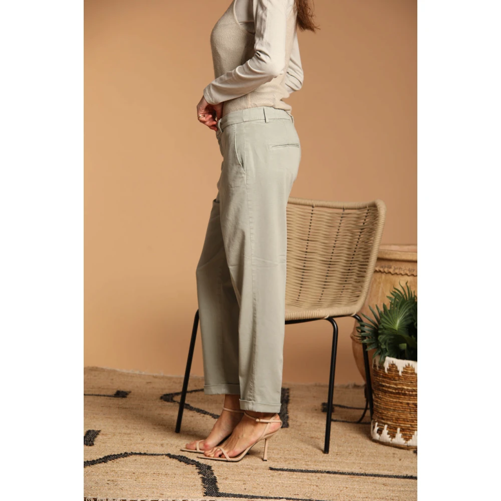 Mason's Gezellige Chino-broek voor dames in keper Green Dames