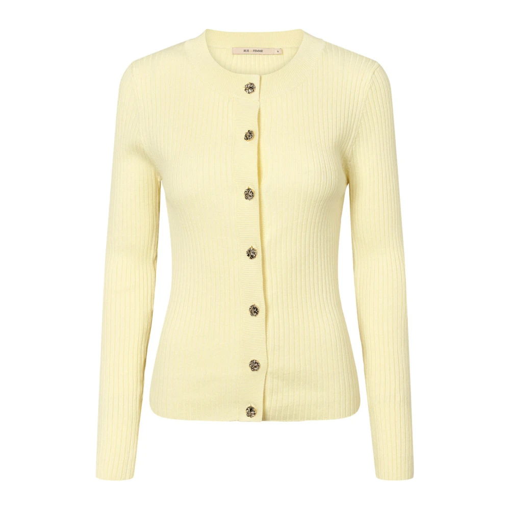 RUE de Femme Zachte Lope Gebreide Vest in Zacht Geel Yellow Dames