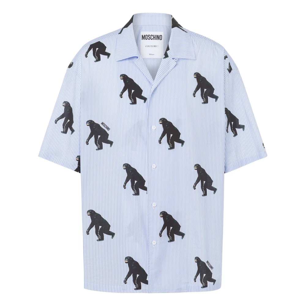 Moschino Blå Klarblå Klassisk Krage Skjorta