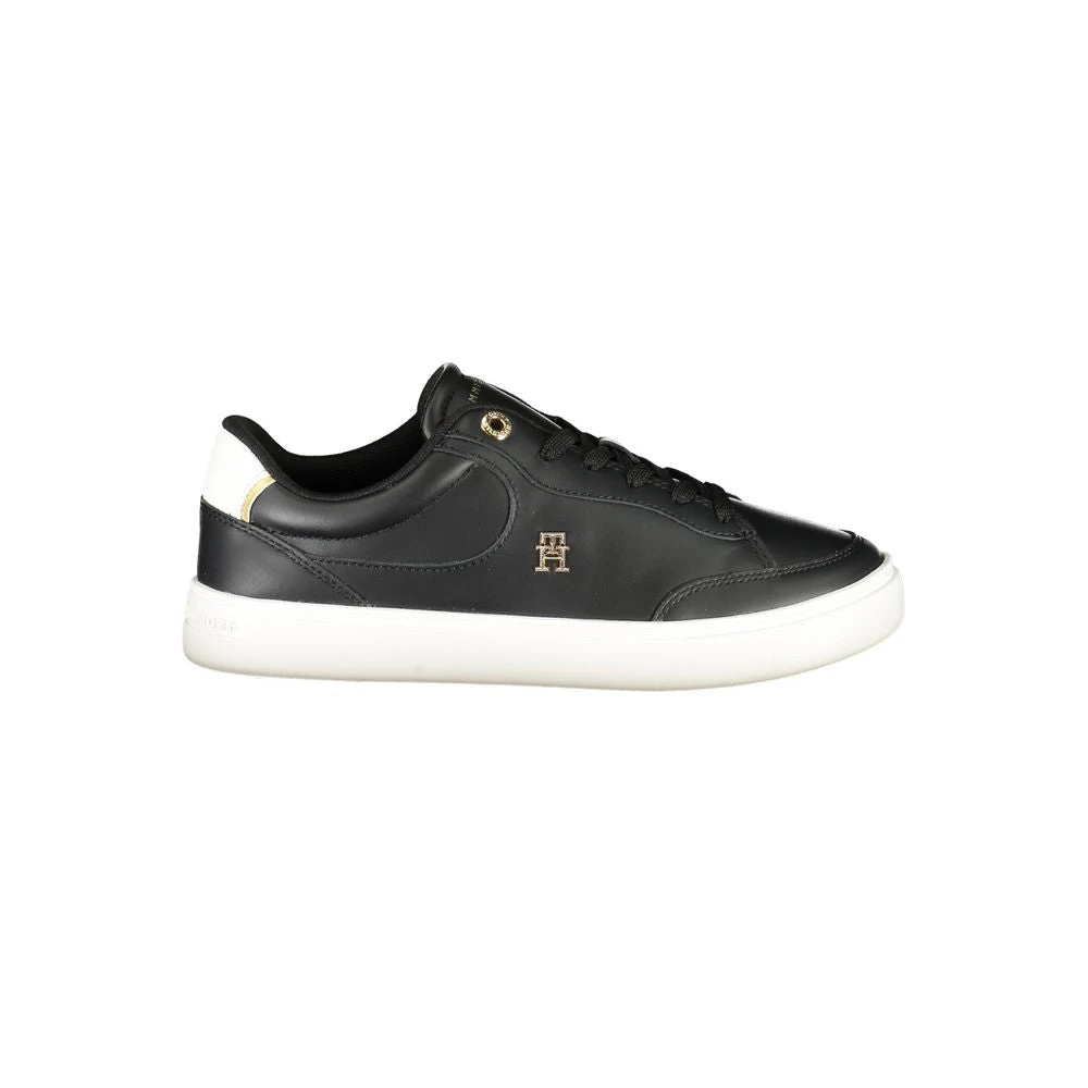 Tommy Hilfiger Women's Black Leather Sneaker