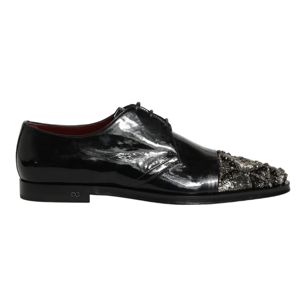Dolce & Gabbana Men's Black Dress Shoes, 8 Uk, Derby Dress Shoes