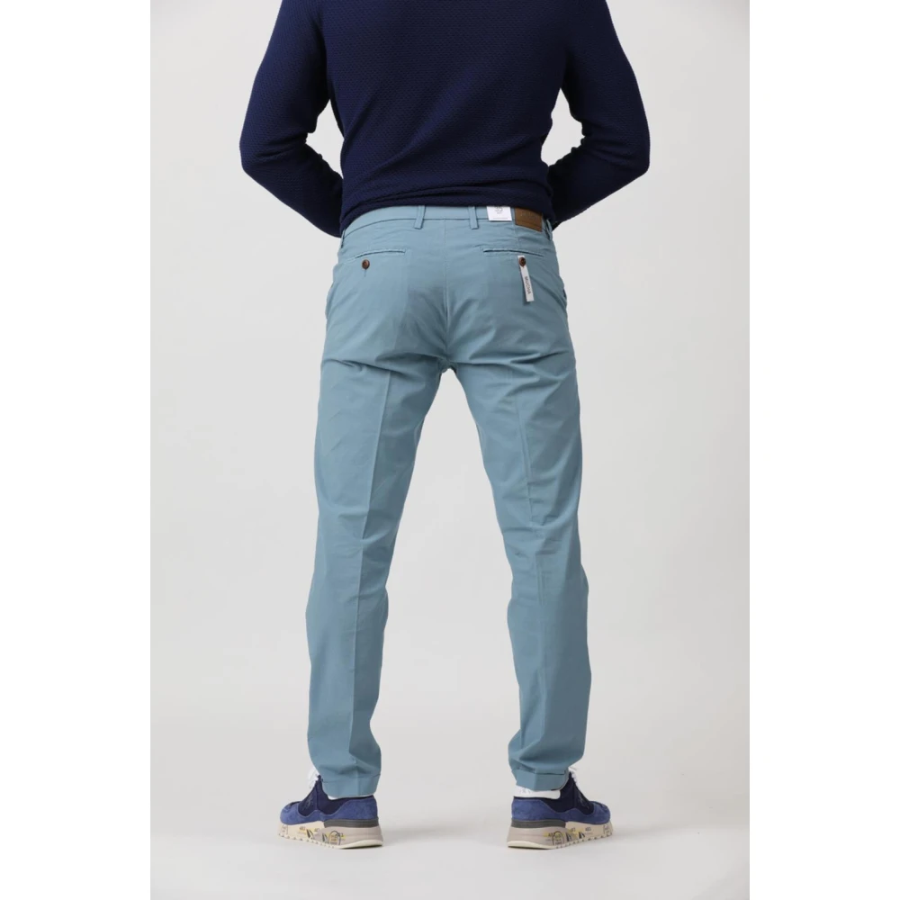 Re-Hash Mucha 10 Chinos met Omgeslagen Zoom Blue Heren