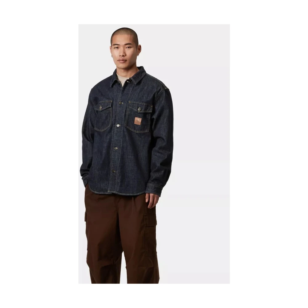 Carhartt WIP Denim Overhemd Jas Blauw Black Heren