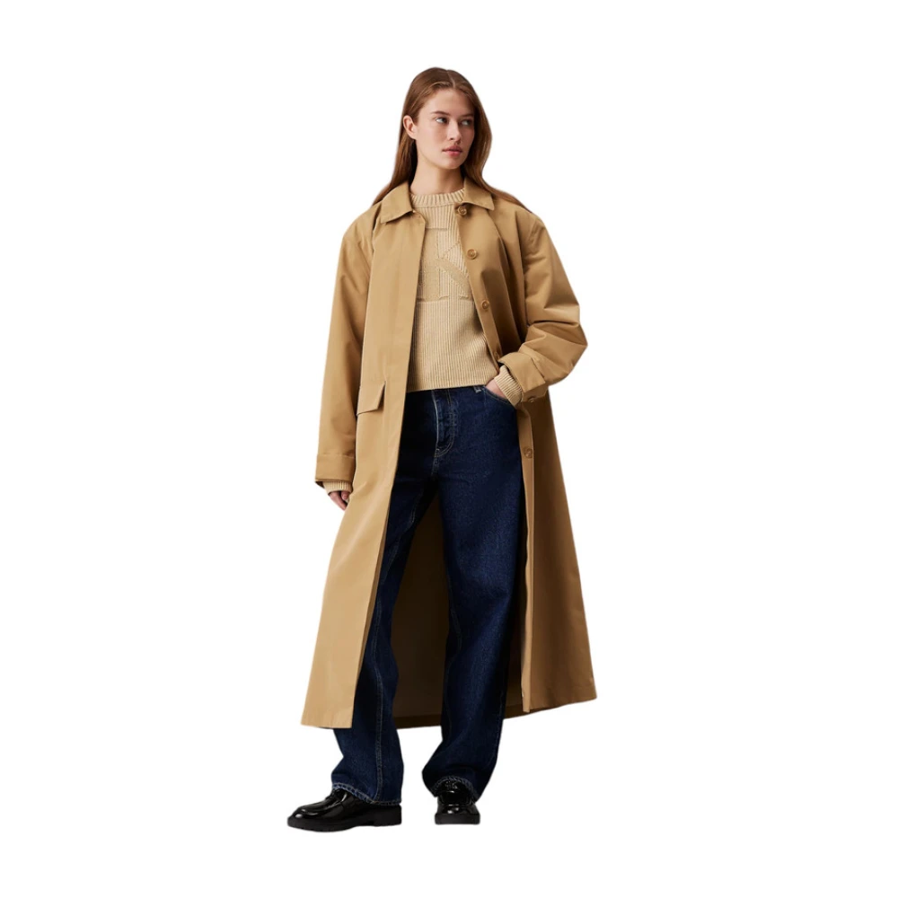 Calvin Klein Jeans Trui met ronde hals Beige Dames