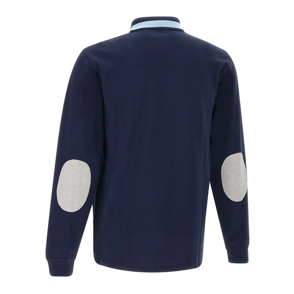 Sun68 Heren Polo Shirt met Elleboog Patches Blue Heren