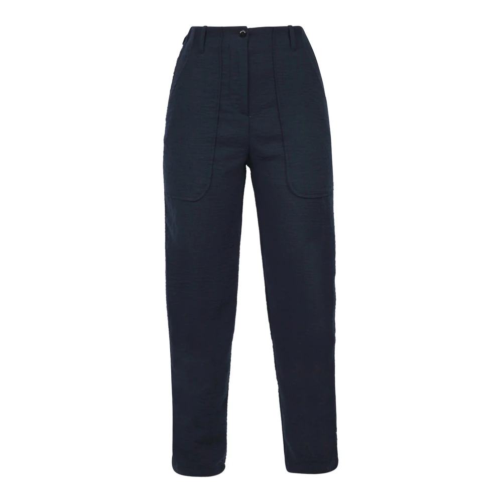 Alessia Santi Wortel twill broek met elastische taille Blue Dames