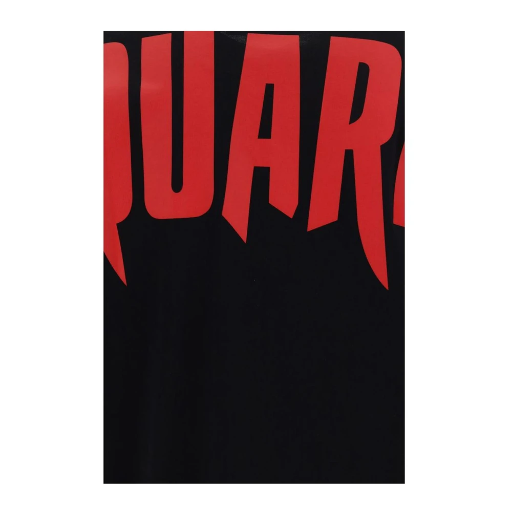 Dsquared2 Monochrome Katoenen T-shirt met Geribbelde Ronde Hals Black Heren