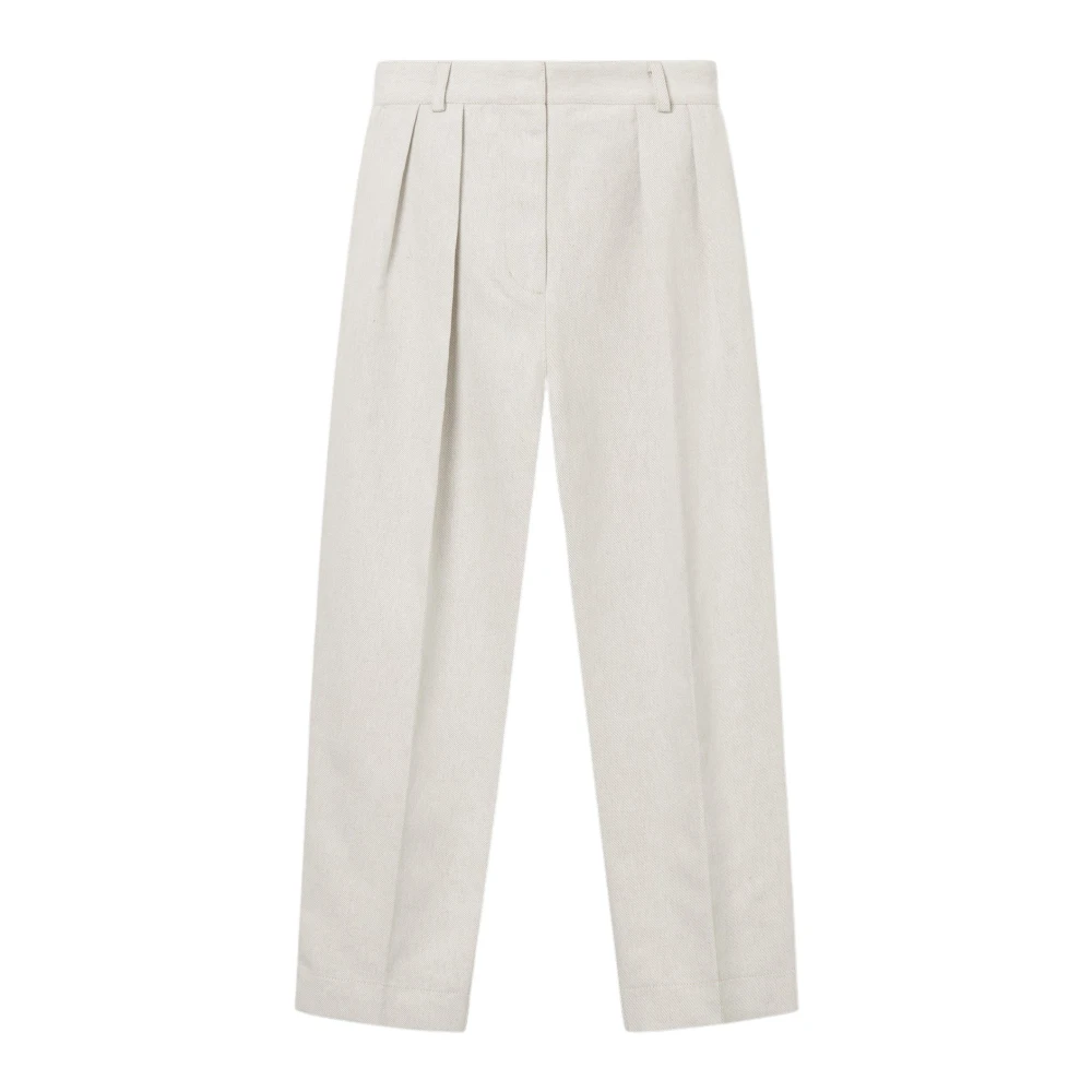 Mark Kenly Domino Tan Straight Trousers Beige Dames