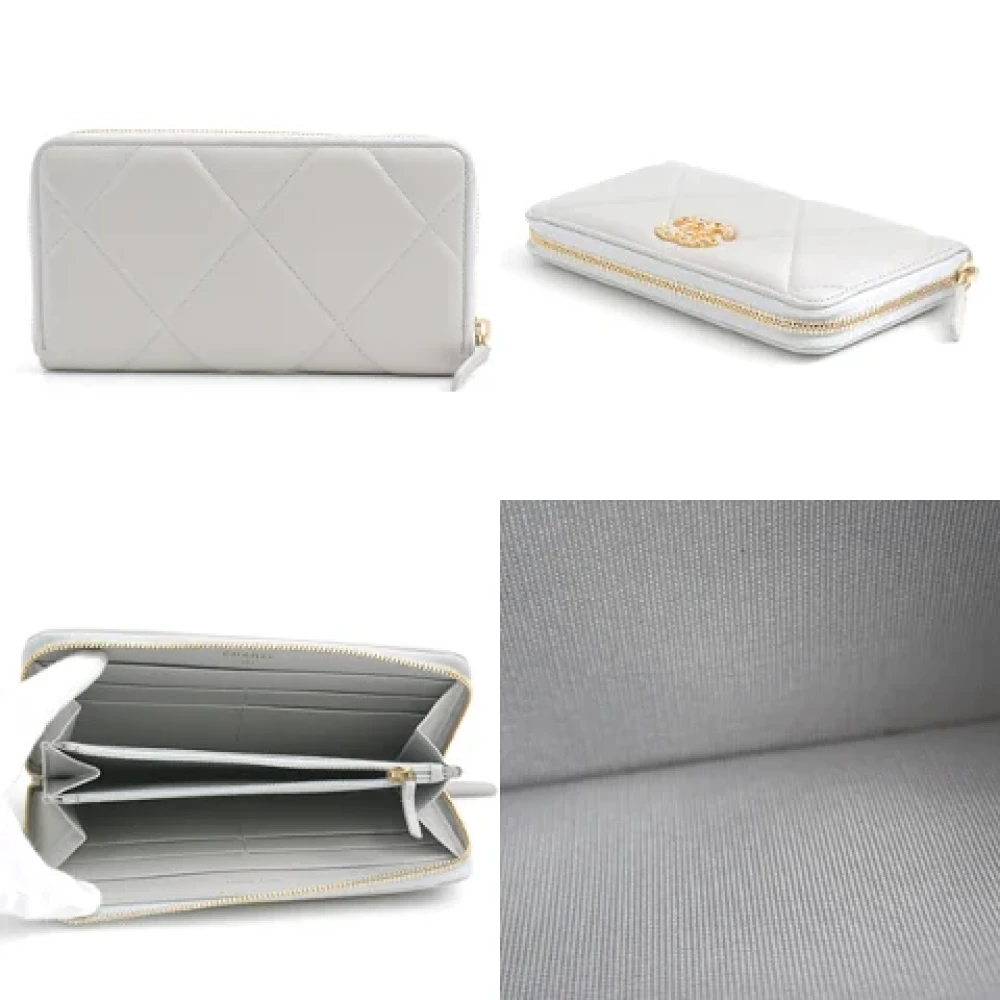 Chanel Vintage Pre-owned Leather wallets Gray Dames